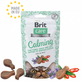 Полувлажни лакомства за котки Brit Care Snack Calming обогатени с Годжи бери и Котешка трева